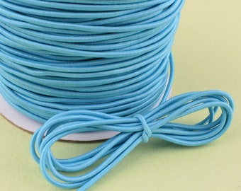 2.5mm Blue Elastic cord,10 Yards Round Elastic Draw cord rope,Nylon Rubber Stretch String for beading hair tie jewelry making