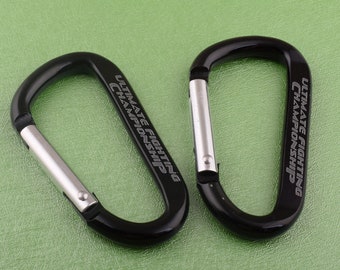 2 Pcs Aluminum Carabiner Carabiner Keychain Black Keychain, Camp Snap Hook  Clip