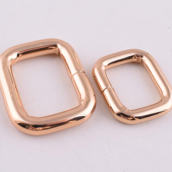 Gold Rectangle Rings,1''(25mm) 3/4''(20mm) Square rings strap buckles,Metal Belt buckles for Dog Collar/Webbing/handbag DIY Craft 12 Pcs