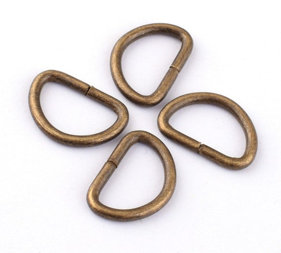 Lot De 12 Anneaux En D Métal Bronze 0,98" (25mm) - Pour Quincaillerie, Bricolage, Sellerie - Uxcell Neuf