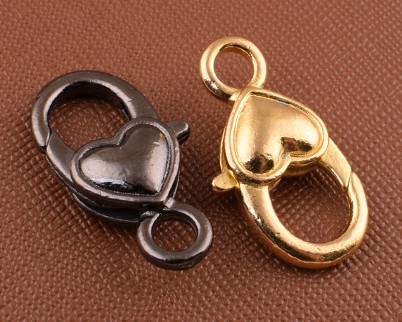 5PC A Forma Di Cuore Chiusura In Oro Per Portafogl E Fermagli Per Borse Clip Per Grilletto 44 41mm Moschettoni Per Accessori Fai Da Te Portachiavi Cucito