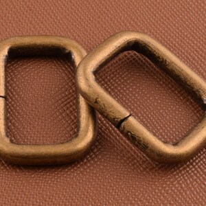 Bronze Rectangle Rings,3/4''(20mm) Square ring strap Belt buckles,Adjustment rings Metal buckles for Leather/Bag/DIY Craft 12 Pcs