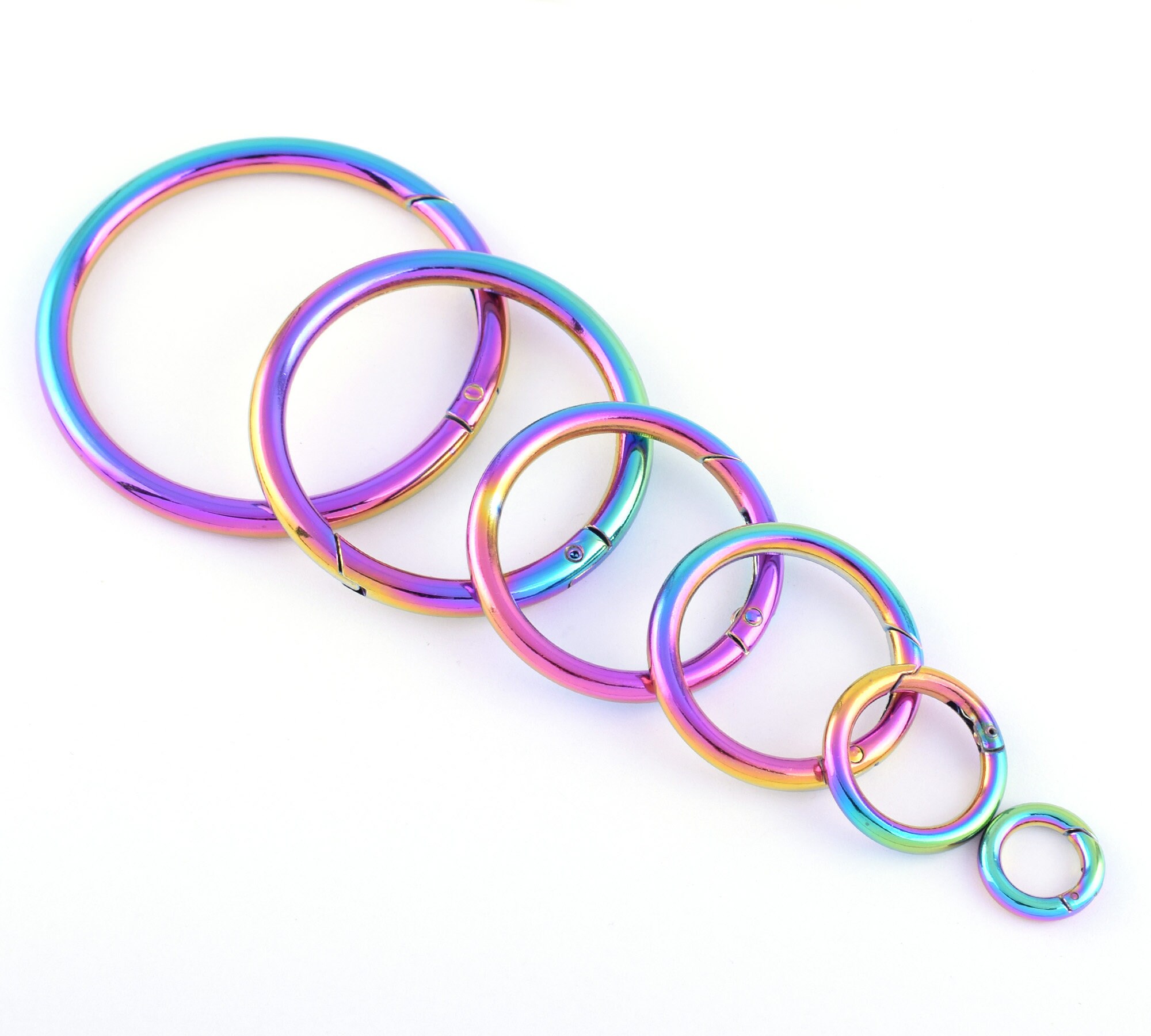 Rainbow Spring O Ring Push Snap Hookmetal Purse Strap Ring Etsy