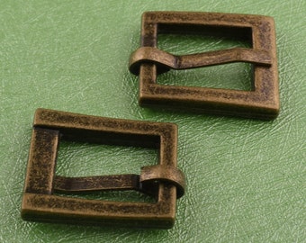 Fibbia per cintura rettangolare in metallo color bronzo, apertura 4 cm - Italia