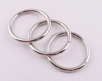 Metal O rings,1 1/4''(32mm)Silver round strap rings loop rings handbag rings buckle,Split O-rings for belt/leather hardware supplies 10 pcs