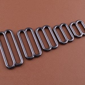Slide Strap Buckles,Rectangular center bar connector buckles,20--25-32-40-50mm Black metal slide buckle for belt backpack dog collar  6pcs