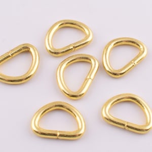 Metal D-rings 10mm Mini D Rings Gold Small D loop D Circles  Strap Ring Buckles for Handbag Clothing Hardware Supplies