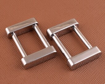 Square ring buckles,18mm Silver Rectangular Ring Solid, Strap Buckle Connector,Leather craft Leather for bag/pet leash 6 pcs