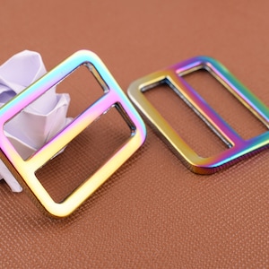 1 inch Rainbow Belt Buckles Metal Adjustable Buckles Webbing Connector Strap Buckles for Handbag/belt Making