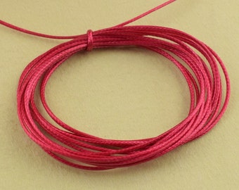 Round Leather string,1mm Deep pink leather cord,Cowhide Leather lace beading string,Bracelet Cord,Braided Cord making for jewelry making