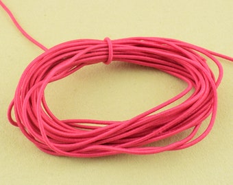 1mm Pink Elastic cord,Round Elastic Draw cord,Elastic rope,Nylon/polyester Rubber Stretch String cord for beading/hair tie jewelry making