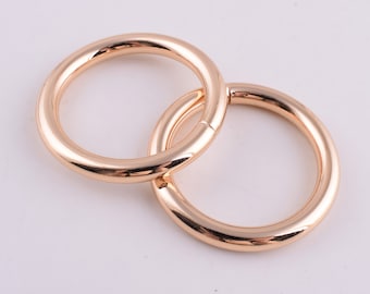 Metal O rings,1 1/4'' round strap O-rings,32mm Gold handbag purse webbing O rings connector buckle leather hardware 8 pcs