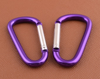 Purple Aluminum Carabiner black Key Ring Carabiner keyring Clip Carabiner, Carabiner Hook Clasp Keychain