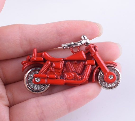 Mini-Motor, gelb/blau/rot Puppenhaus Miniatur Motorrad Metall