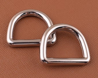 6 Pcs 24 mm Silver D-Ring,Metal D rings buckles,Non Welded D loop for Handbag Webbing Belt Dog Collar Making Hardware