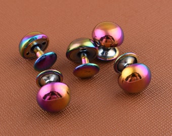 Rainbow Metal Rivets Studs Rapid Studs,12mm*15mm Double Cap Rivets for Leather Handbag Hardware Supply