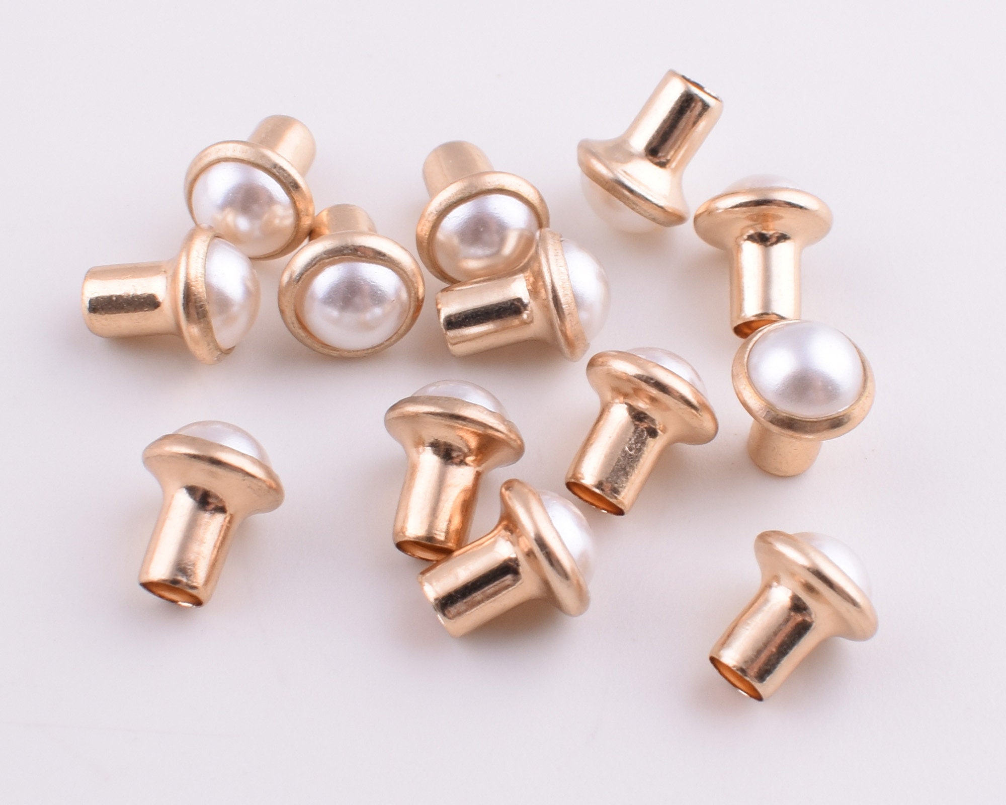 Pearl Rivet Studs3 Sizes 15mm/11mm/6mm Single Cap Metal Brass Etsy