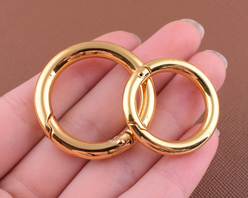 Spring Gate Rings,gold Round Gate Ring Push Snap Hook,20mm/25mm/33mm ...