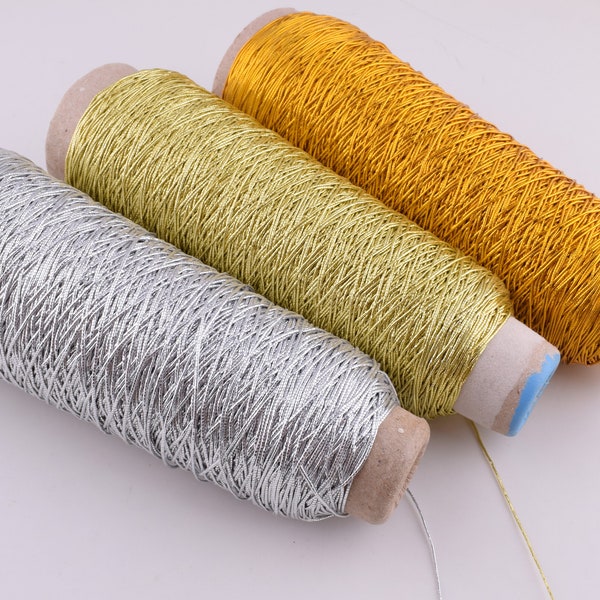 Elastic stretch cord,0.5 mm rubber rope,Shiny Gold Silver jewelry beading Metallic elastic thread draw string for DIY handmade accessories