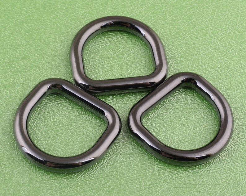 6 pcs 17mm d rings gun black d loop d circles metal d ring for belt handbags dog collar making