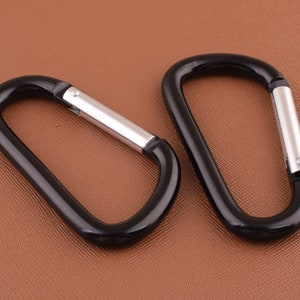 Schwarze Schlüsselanhänger Aluminium Karabiner Schlüsselanhänger, Tasche Stecker Schraube Haken Geschenk für Liebhaber