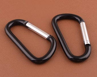 Black Key Ring Aluminum Carabiner Key Chain,Bag Connector Screw Hook Gift For Lover