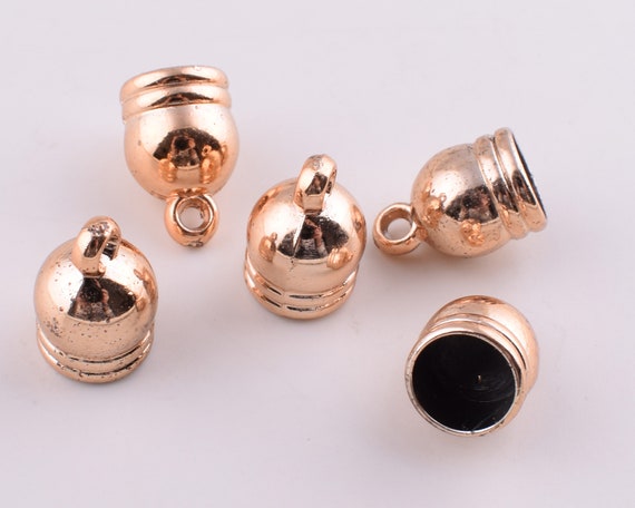 Bronze Barrel End Caps 3mm Leather Cord End Cap for Jewelry Making Small End CA