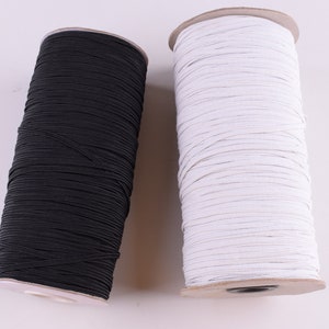 Buy Flat Elastic 1/4 or 6mm Knitted Braided Strong Stretchy Band