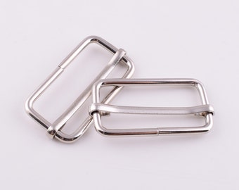 1.5'' Slide buckles,38mm silver rectangular center bar slider adjustable buckles,Belt/purse/handbag connector metal buckle hardware 12 pcs