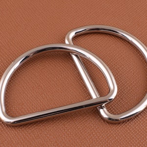 10 Pcs Silver d ring,35mm Non Welded D-Ring,metal d loop rounding d ring d circle for Webbing Belt Purse Craft Making Hardware