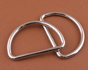 10 Pcs Silver d ring,35mm Non Welded D-Ring,metal d loop rounding d ring d circle for Webbing Belt Purse Craft Making Hardware