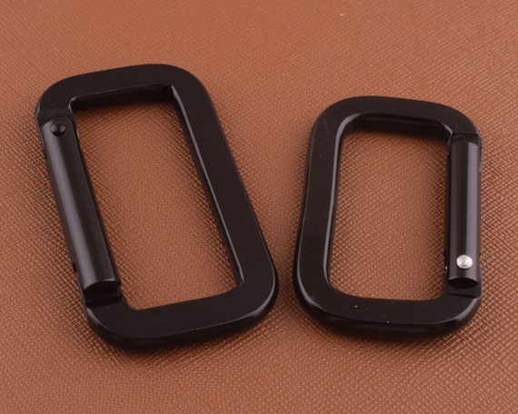 Black D Shaped Aluminum Alloy Outdoor Carabiner Hook Keychain Set H2H2 F7X6 