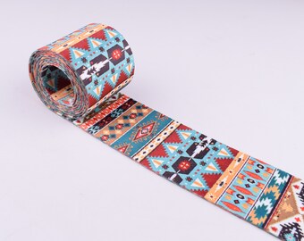 Cinta decorativa Jacquard de cinchas étnicas, 2''(51mm) coloridas correas de diseño geométrico, correa de bolsa de cinta tejida suave suave, correa de bolsa de cinta suave