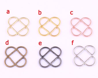 Metal D-rings Mini Welded D Buckles 10mm D Rings Small D Loop Rose Gold D-ring Keychain D Ring Clips for DIY Sewing Accessories