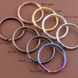 1 Inch (25mm) Round key ring,8 colors Iron Keychain Rings,O ring Double Split Key Ring,Metal loop ring,lanyard loop 40 Pcs