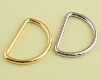 4 piezas 40mm d anillo metal d anillo plata / oro d círculo grande d-rings para la fabricación de bolsos o correas