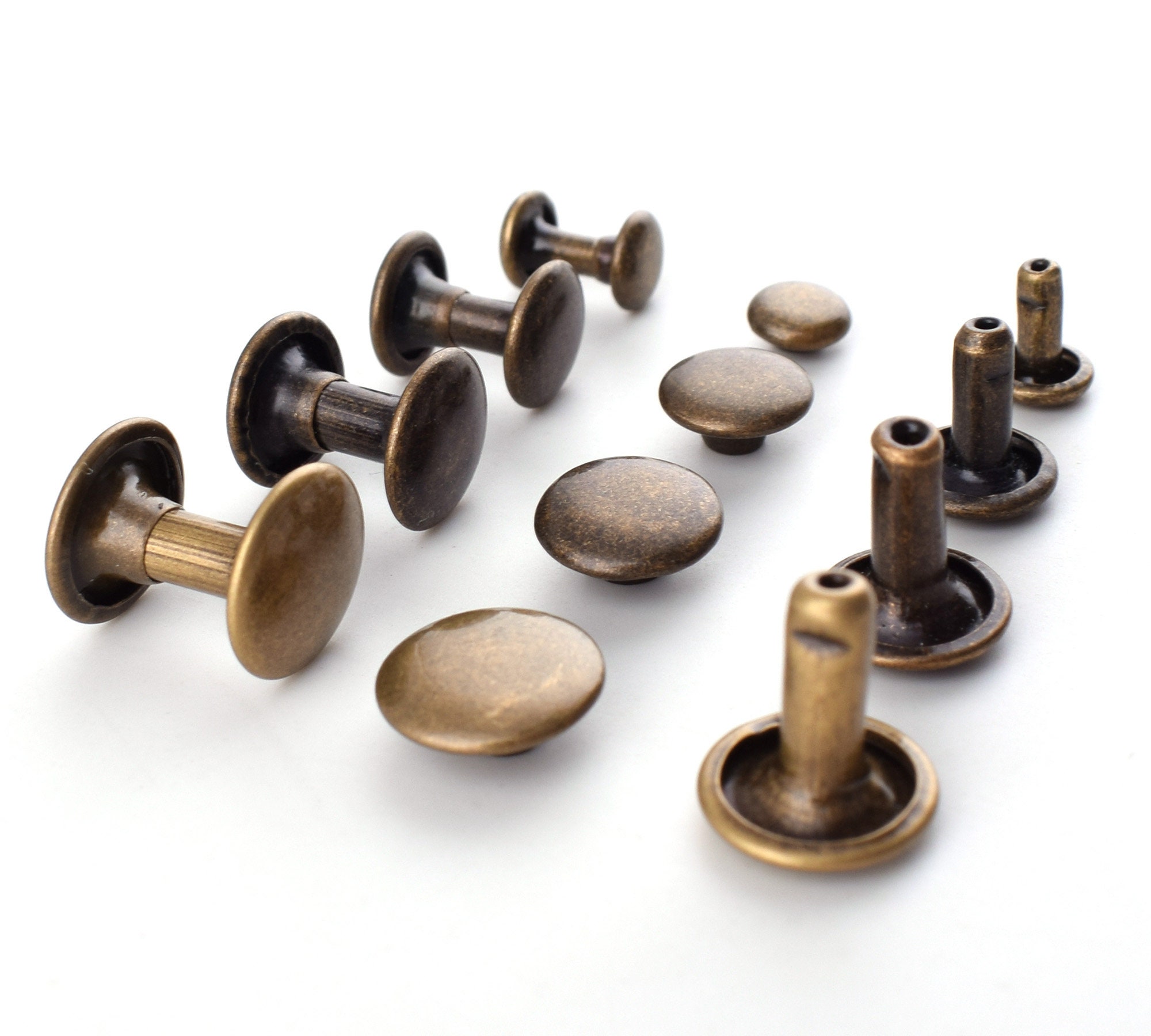 Bronze Rivets Studs Double Cap Rivets Rapid Rivets Decorative Etsy