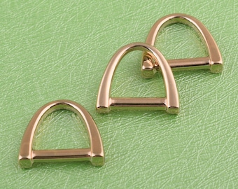 20 piezas 8mm D anillos oro claro D-rings metal D bucle D anillo D para suministros de hardware de bolso de mano