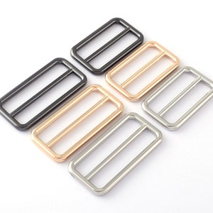 Metal Slide Strap Buckles,Rectangular Belt Buckles Silver Center Bar Buckles,30mm 38mm Strap Adjuster For Webbing Purse Handbag Strap Making