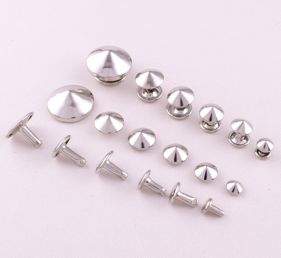 Sliver Cone Rivets Studs Round Cone Rivetsdouble Cap Rivets Etsy