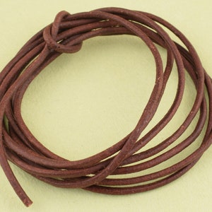 leather cord,2mm Brown Round leather cord,Natural Cowhide Leather beading string,Bracelet Genuine leather Cord making for jewelry making