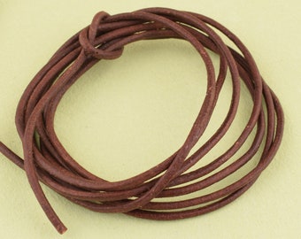 leather cord,2mm Brown Round leather cord,Natural Cowhide Leather beading string,Bracelet Genuine leather Cord making for jewelry making
