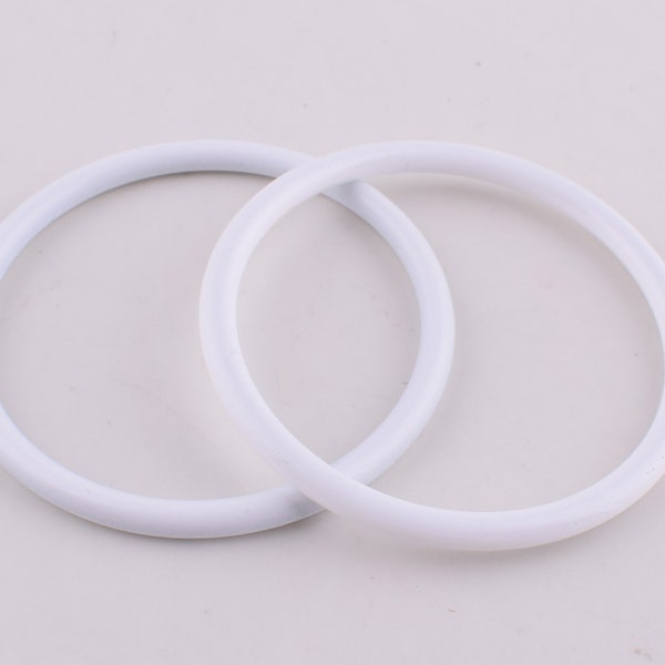 50mm O-rings,2 inch Large Round Rings buckles,White Non welded alloy metal strap O rings hardware for purse embellish macrame--4 pcs