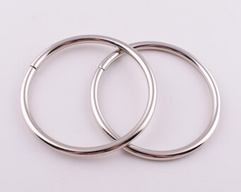 Metal O rings,Large round strap ring,52mm Silver loop rings handbag rings O-rings buckle for purse bag making hardware supplies 4 pcs