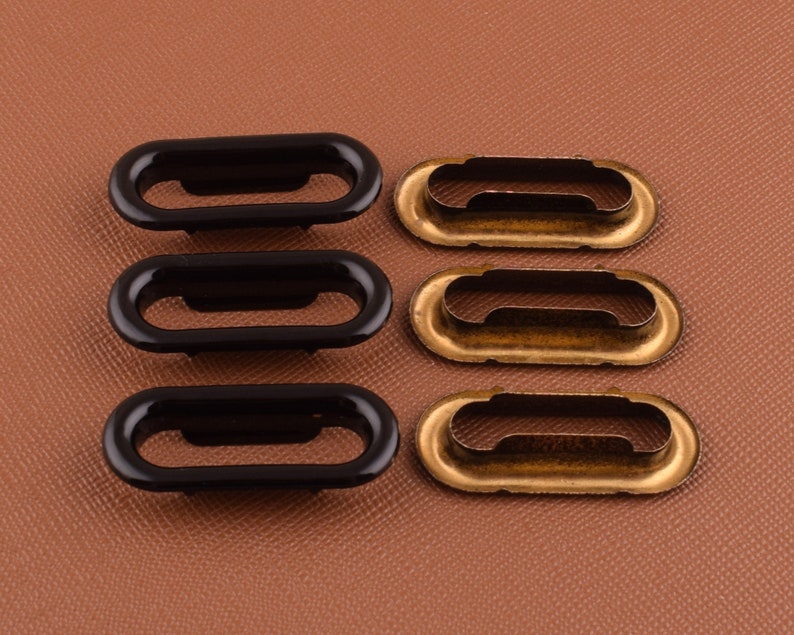 50 Sets Oval Black Eyelets With Washer 256 Mminner Oval Etsy