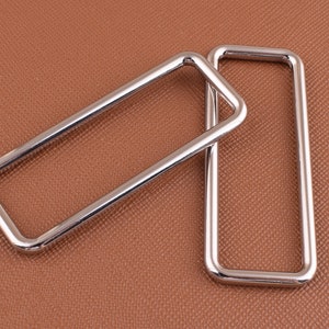 Large Rectangle Rings,2 inch(50mm) Silver Square belt ring buckles,Metal rectangle ring for Belt/Webbing/DIY Craft 6 Pcs