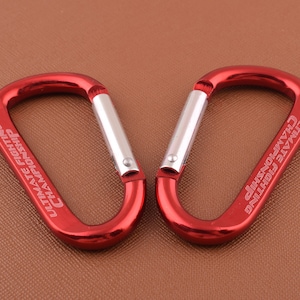 Key Ring keychains Aluminum Carabiner hook clasps,Red Keychain Camp Snap Hook Clip With letters
