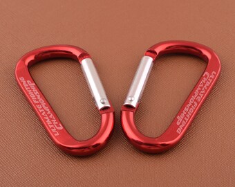 Key Ring keychains Aluminum Carabiner hook clasps,Red Keychain Camp Snap Hook Clip With letters