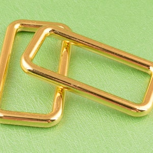 38mm Rectangular Anillos Hebillas de anillo cuadrado, 6 Piezas 1 1/2&#39;&#39;Oro cinturón hebillas cuadradas, anillo rectangular de metal para cinturón / correa / DIY Artesanía