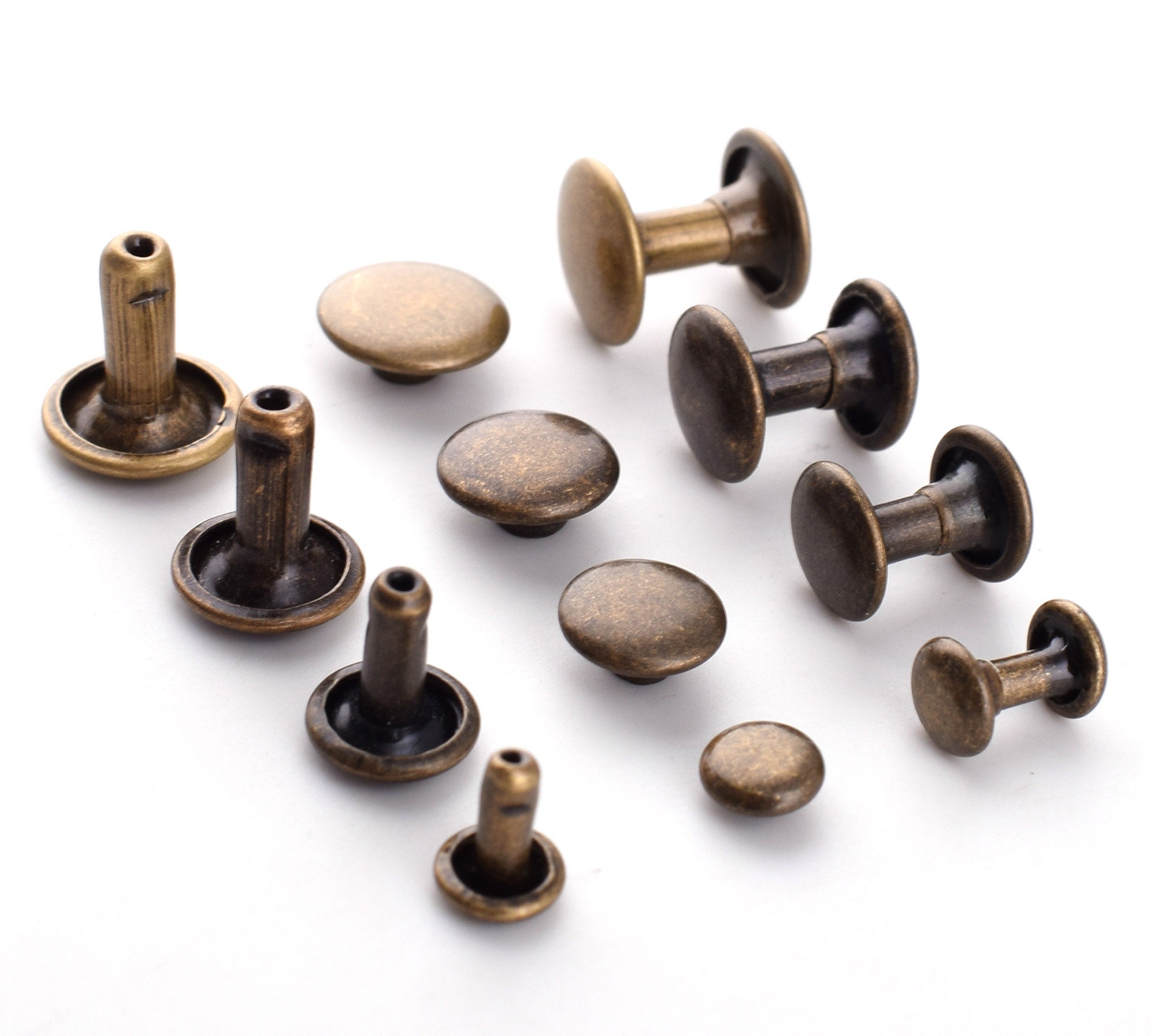 Bronze Rivets Studs Double Cap Rivets Rapid Rivets Decorative Etsy